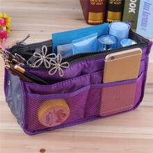 Bolsa de Almacenamiento Multifuncional Plegable con Doble Cremallera, Gran Capacidad para Organizar Maquillaje y Artículos de Aseo, Bolsa de Clasificación Grande - Oro rosa - Ver 4