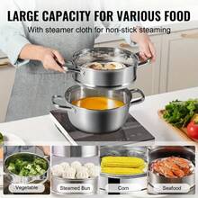 GOOGEER Stainless Steel Set Large Capacity Double-Layer Steamer, 1 Thick Steamer And 1 Heightened Steam Grid And 1 Lid, 1pc For Home Multi Functional Stainless Steel Steamer Thickened, Suitable For Multiple Stoves, For Home, Restaurant, Cooking Pot - View 4