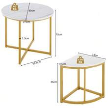 Dining Table And Chair Set, With MDF Tabletop And Gold Iron Frame, Velvet Chairs, Modern And Luxurious Style, White - Gold - View 5