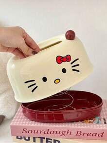 SANRIO Caja de pañuelos redonda y linda, soporte de pañuelos creativo de dibujos animados para escritorio de sala de estar, caja de almacenamiento de pañuelos con resorte para el hogar - Multicolor - Ver 2