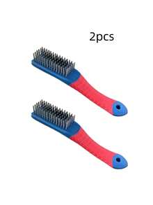 1/2pcs Heavy Duty Metal Brush With Ergonomic Plastic Handle, Effectively Removes Rust, Welding Slag, Dirt And Paint - Multicolor - View 10
