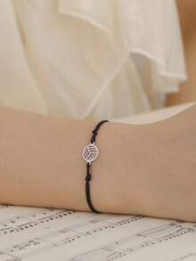 LIKGREAT 1pc Volleyball Stainless Steel Charm Bracelet Women Men Black Red Rope Bracelets Fashion Sports Jewelry - Volleyball Series - View 5