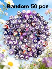 50/Pcs Multi-Color Large Hole DIY Bracelet Beads - Multicolor - View 15