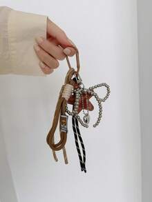 Women's Fashion Personalized Coffee Star Rope Knot Bag Charm - Brown - View 5