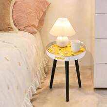 1/3 piezas Mesa lateral redonda, mini mesa de café para dormitorio, estantería de almacenamiento simple, mesa móvil, mesa de café para sofá, bandeja de café redonda, decoración estética de habitación, decoración de baño, decoración de dormitorio - Multicolor - Ver 7