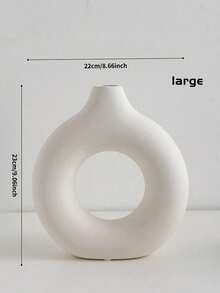 1pc White Ceramic Vase - Modern Minimalist Home Decor Farmhouse Style Table Centerpiece, Suitable For Living Room, Dining Room, Wedding Centerpiece, Vase, White Vase, Ceramic Vase, Home Fragrance, Father's Day Gift, July 4th Decor - Multicolor - View 5