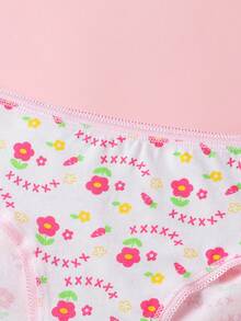 12pcs Girls' Fruit & Flower Print Breathable Comfortable Panties - Multicolor - View 7
