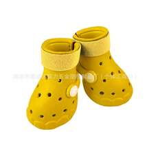 Cross-Border EVA Dog Outdoor Perforated Shoes, Summer Breathable, Waterproof, Non-Slip, Wear-Resistant Pet Boots, Soft-Soled Dog Shoes - Màu đen với dải ruy băng đỏ - Xem 8