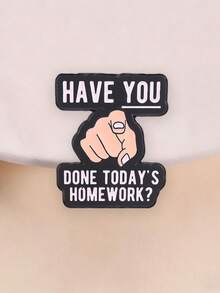 Funny Student Enamel Pin, 'have You Done Today's Homework?' Design, Perfect Gift For Students, Durable & Stylish Accessory - Multicolor - View 2
