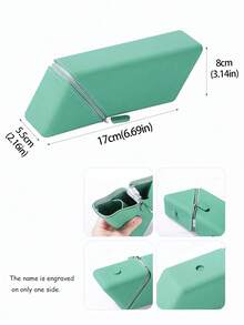 1pc Customized Name Pencil Case, Personalized Name Printing, Triangular Standing Design, Perfect Gift Choice For Students, Back To School, Birthday And Graduation Season - Multicolor - View 3