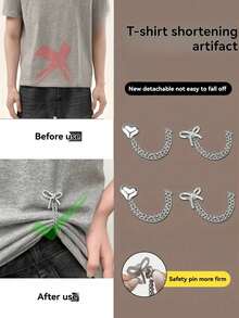 4 Stücke/2 Stücke/1 Pack Damen Hemdenclips mit Schmetterling- & Herz-Dekoration - Ärmellänge schnell anpassen, geeignet für Hemden, Kleider und Hosen, elegantes Design, in mehreren Farben erhältlich, mit Schmetterlings-Dekoration - Verschiedenfarbig - Übersicht 4