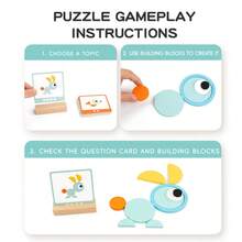 1 Set Children's Creative Geometric Shape Building Blocks, Baby Animal & Vehicle Early Education Educational Puzzle Toy - Multicolor - View 7