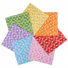 1pc Cute Country Style Floral Pattern Cotton Fabric, 7 Different Floral Colors, Soft And Breathable, Pre-Cut Fabric, Suitable For Patchwork, Sewing, Handmade DIY Projects And Home Decor. - Yellow - View 4