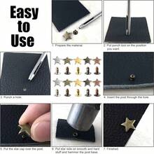 50/100pcs Metal Star Shaped Rivets, Suitable For Leather Crafts, Clothing, Bags, Shoes DIY, Rivet Decoration - Multicolor - View 6