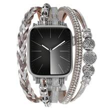 1件新款波希米亞風錶帶，相容 38/40/41/42/44/45/49mm Ultra/SE/8/7/6/5/4/3/2/1 - 古銀 - 查看 7