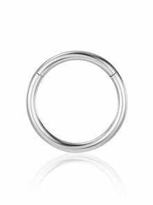 1/5PCS 316L Stainless Steel Minimalist Hinged Segment Ring Closure Ring Seamless Nose Ring/Earring, Non-Fading For Men And Women Body Piercing, Suitable For Different Piercing Positions And Style Needs - Multicolor - View 19