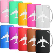 6/8pcs Aluminum Alloy Luggage Tags Set High Quality Design With Secure Steel Loop Sturdy & Stylish Perfect For Easy Identification Needs - Random Color - View 2