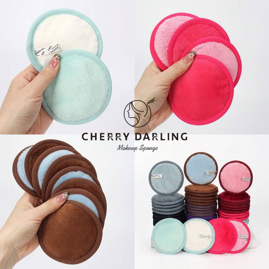 1 pieza Esponja holgada ultra suave de doble efecto, lavable a máquina, herramienta de limpieza reutilizable, adecuada para lavar la cara, limpiar, quitar el maquillaje, todo tipo de pieles - Multicolor - Ver 1