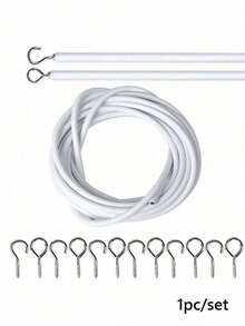 1pc 2/5m Modern Style Curtain Pull Cord - Suitable For Hanging Shower Curtains And Curtains. Plastic Coated Curtain Rope - Fits Various Types Of Curtains, Shower Curtains And Curtain Rods, Curtain Accessories, Pull Cords And Spring Cord Sets - Multicolor - View 1