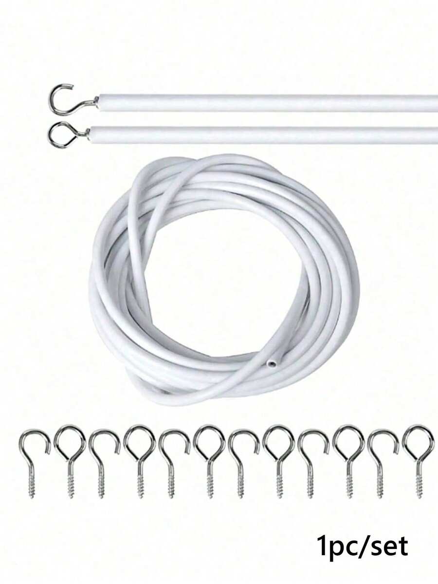 1pc 2/5m Modern Style Curtain Pull Cord - Suitable For Hanging Shower Curtains And Curtains. Plastic Coated Curtain Rope - Fits Various Types Of Curtains, Shower Curtains And Curtain Rods, Curtain Accessories, Pull Cords And Spring Cord Sets - Multicolor - View 1