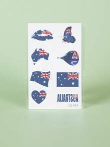 3Pcs Flag Tattoo Temporary Tattoo Australia Football Waterproof Sweatproof Disposable For Women And Mem Face Arm Waist Chest Leg Abdomen Neck Hand Finger Back - CQ - View 5