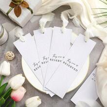 12pcs Wedding Reserved Seat Identification Paper Cards With Ribbons, Suitable For Wedding Ceremony Party Seating Arrangement Decor - View 7