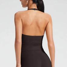 Chaleco Deportivo de Verano para Mujer, Ropa Deportiva de Secado Rápido, Camiseta Deportiva con Tirantes para Yoga, Top Deportivo con Relleno en el Pecho - Negro - Ver 9