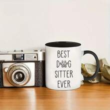 [24-Hour Shipping Within Mexico] Double-Sided Print Mug "Best Dog Caregiver Ever" White Ceramic Coffee Mug - Insulated, Reusable With Paw Print Design - Ideal Gift For Pet Lovers On Birthdays, Holidays, Christmas, Valentine's Day, Best For Christmas - 2 - 查看 8