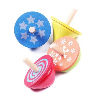 Juego de 4 Fidget Spinners de Madera para Aliviar el Estrés en Niños y Adultos, Juguetes Antiestrés de Escritorio, Regalos Creativos de Cumpleaños