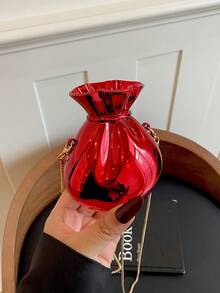 女款迷你幸運包手提包，新款壓克力晚宴包，百搭鏈條單肩斜背包 - 紅色 - 查看 9