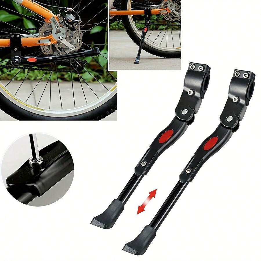 1 Peça Suporte Ajustável para Bicicleta com Pedal Resistente - Estrutura Preta Pesada, Montagem Sem Ferramentas, Base Estável Adequada para Bicicletas de Montanha/Estrada - Armazenamento Interno/Externo Economizador de Espaço, Superfície Pintada Durável (Adequado para Apartamento, Garagem, Pátio) - Multicolorido - Visão 1