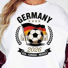 2026 Fußball-Weltmeisterschaft Deutschland T-Shirt Deutschland Fußball Ball T-Shirt Comfort Color Lustiges Grafik-Weltmeisterschaft Autoritä - Style1 - View 1
