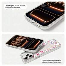 One Adorable Hello Kitty Print IMD Glitter Phone Case, Featuring A Full-Coverage Cartoon Design, Perfect For Girls With A Soft, Cute, And Fresh Style. Suitable For IPhone 17/17 Pro/17 Pro Max/17/16/15/14/13/12 Series. - Clear - View 6