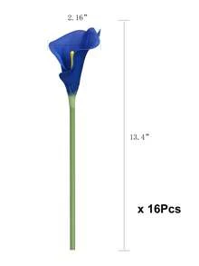 MEHELANY 16/12/9/6支 藍色人造馬蹄蘭，35cm，PU材質，人造花，馬蹄蘭人造花束，適用於居家婚禮裝飾、室內外裝飾、花園裝飾、派對裝飾、波西米亞風裝飾、節日派對裝飾、母親節生日慶祝、日常禮物 - 藍色 - 查看 10