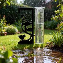 雞圖案戶外雨量計，金屬雨量計配有大而易讀的數字，適用於花園、院子、花盆、露台和草坪，美觀穩定且耐用的雨量測量工具 - F - 查看 7