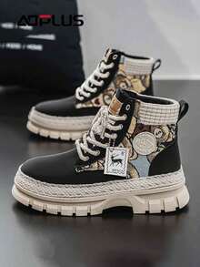 Private Jet Exclusive High-Cut Boots, Anti-Static PU Upper, Ultra-Quiet Rubber Sole, Luxury Travel Equipment - 黑色 - 查看 4