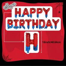 13pcs 16-Inch Spider Theme Happy Birthday Banner Party Decoration Balloons Letter Sign Party Supplies Aluminum Foil Balloons - View 2
