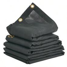 [Free Shipping] Heavy Duty Mesh Tarp 7' X 22' For Dump Truck, Trailer, Truck Bed, PVC Coated Fabric 18oz Double Pocket Brass Grommets Reinforced Double Needle Stitch Webbing Black Finish-XY412928 - Default0 - View 7