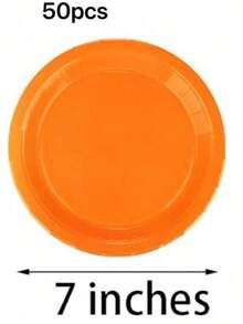 100/50/20/10pcs Orange Round Dessert Cake Plates, Includes 7 Inch And 9 Inch, Bulk Party Supplies, Orange Sturdy Party Plates Suitable For Birthday, Wedding, Baby Shower, Gender Reveal Party, Etc. - Orange - View 12