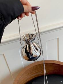 Mini Lucky Bag Purse For Women, New Acrylic Evening Bag, Versatile Chain Shoulder Crossbody Bag - Silver - View 5