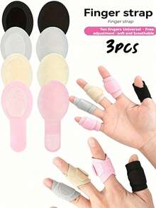 3pcs Reusable Finger Protectors - & Protective Wrap Reusable Finger Protectors - Universal Adjustable Covers For Post- Recovery, And Daily Use, Soft Polyester Material With Closure (Pink) Easily Adjustable Finger Sleeve & Protective Wrap - Multicolor - View 2