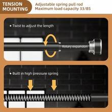 1pc No-Drill Multi-Functional Adjustable Telescopic Rod For Bathroom, Suitable For Curtains And Shower Curtains, Wall-, Easy Installation, Strong Load-Bearing, Rust-Resistant, Fits Bathroom Doors, Windows, Balconies, Freely Extendable To Meet Different Size Needs, Multi-Purpose Hanging For Curtains, Clothes, Towels, Practical Home Bathroom Hardware Accessory, 1pc Premium Telescopic Shower Curtain Rod, No Drilling Required, Adjustable Length, Suitable For Hanging Curtains In Bathroom - 1 Item - View 3