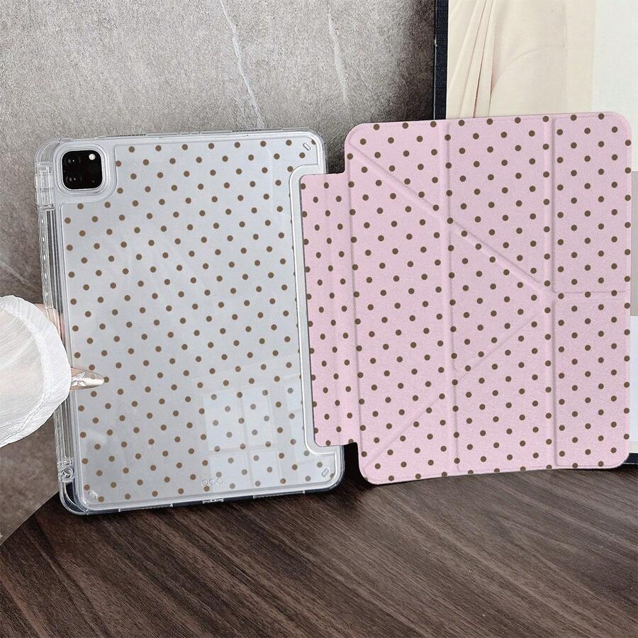 1個淡粉色波點平板翻蓋保護殼,附筆槽,適用於 iPad 10代 10.9 吋 2022/Air 13(M3 2025)/Air 11(M3 2025)/11(A16 2025)/Galaxy Tab S10+/S9/A9/ 5/5PR/6/6PRO/7/7PRO/ Pad/ Matepad/Honor Pad - 彩色 - 查看 1
