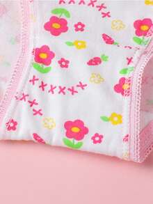12pcs Girls' Fruit & Flower Print Breathable Comfortable Panties - Multicolor - View 3