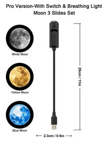 1個USB銀河行星投影燈,10種圖案星空天文館夜燈,附呼吸燈效果,可彎曲鵝頸LED月亮星星投影燈,適用於臥室天花板房間裝飾節日禮物 - 黑色 - 查看 16