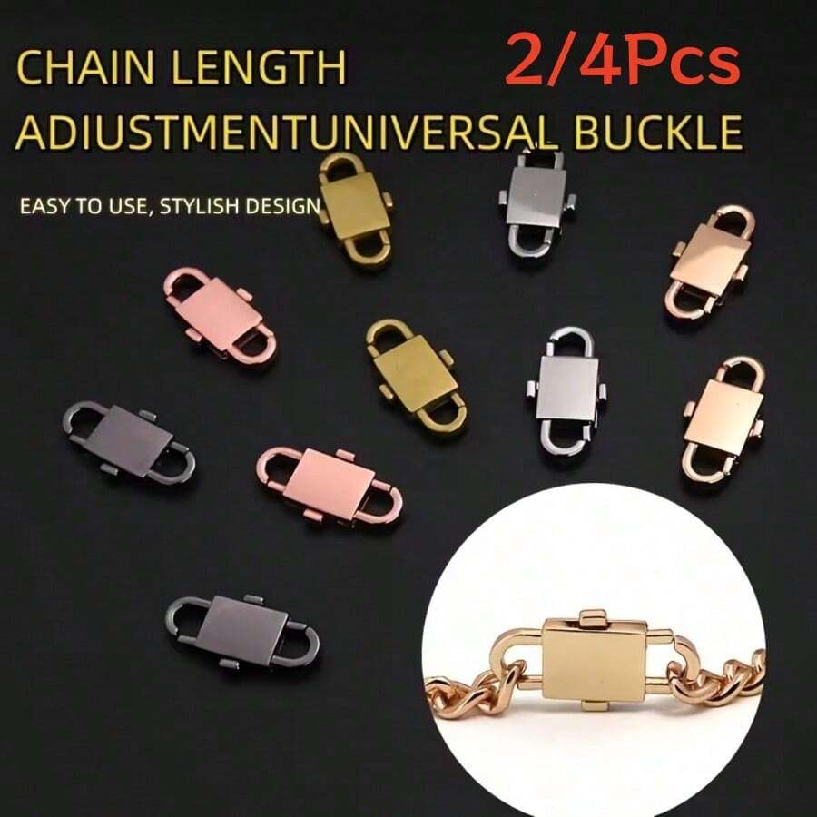 2/4Pcs Chain Adjustment Tool Metal Adjustment Buckle Bag Shoulder Strap Shortener Necklace Bracelet Length Fine Adjustment Accessory One-Click Adjustment