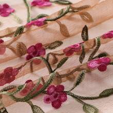 Nylon Embroidery Lightweight Breathable Fashion Comfortable Shawl Head Wrap Scarf 180*60cm - VE154-8#白色 - 查看 5