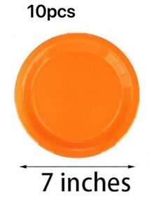 100/50/20/10pcs Orange Round Dessert Cake Plates, Includes 7 Inch And 9 Inch, Bulk Party Supplies, Orange Sturdy Party Plates Suitable For Birthday, Wedding, Baby Shower, Gender Reveal Party, Etc. - Orange - View 15