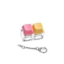Multi-Style Macaron Multi-Key Mechanical Keyboard Stress Relief Toy Keychain Set, Multi-Color Crisp Key Press Sensory Fidget Toy, Transparent Mini Keyboard Switch Stress Relief Bag, Portable Anxiety Relief Accessory For Teens / Adults / Gamers / Students, Suitable For Back To School, Office, Travel, Birthday & Christmas Holiday Gifts - Multicolor - View 8
