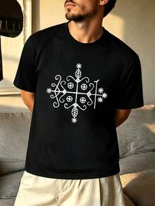 Men Plus Size T-Shirts - Black - View 2